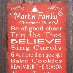 Personalized Christmas Rules Sign Christmas Decor Christmas - Etsy