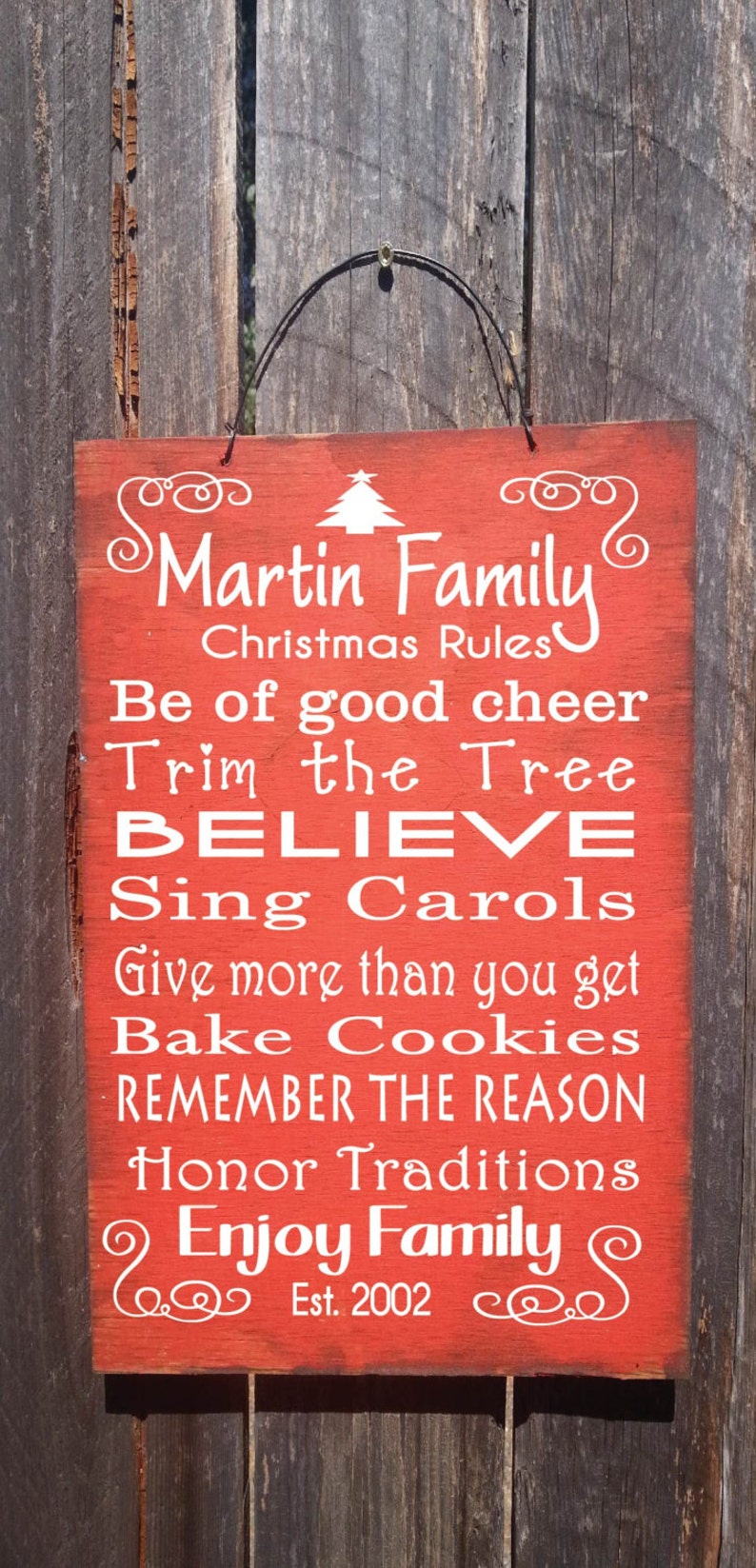 Personalized Christmas Rules Sign Christmas Decor Christmas  Etsy