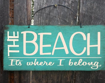 beach sign, beach decor, beach house art, beach It's where i belong sign, beach house decor, beach sign, nautical theme, beach house, 4