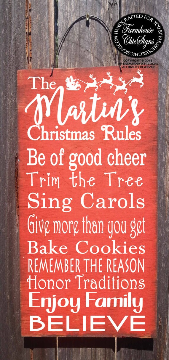 Christmas decorations, Christmas, Christmas sign, Christmas decor, personalized Christmas sign,rustic Christmas decor, Christmas rules, 249