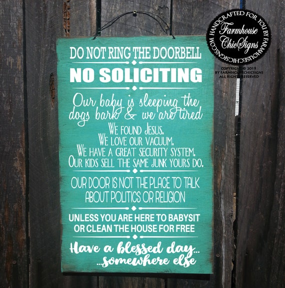 Funny No Soliciting Combo Sign