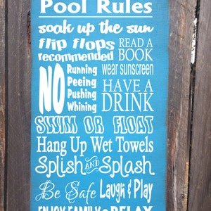 Personalized Pool Rules sign,  pool decor, Pool Rules Sign, pool house decor, pool house sign, swimming pool sign, backyard decor, 72/70