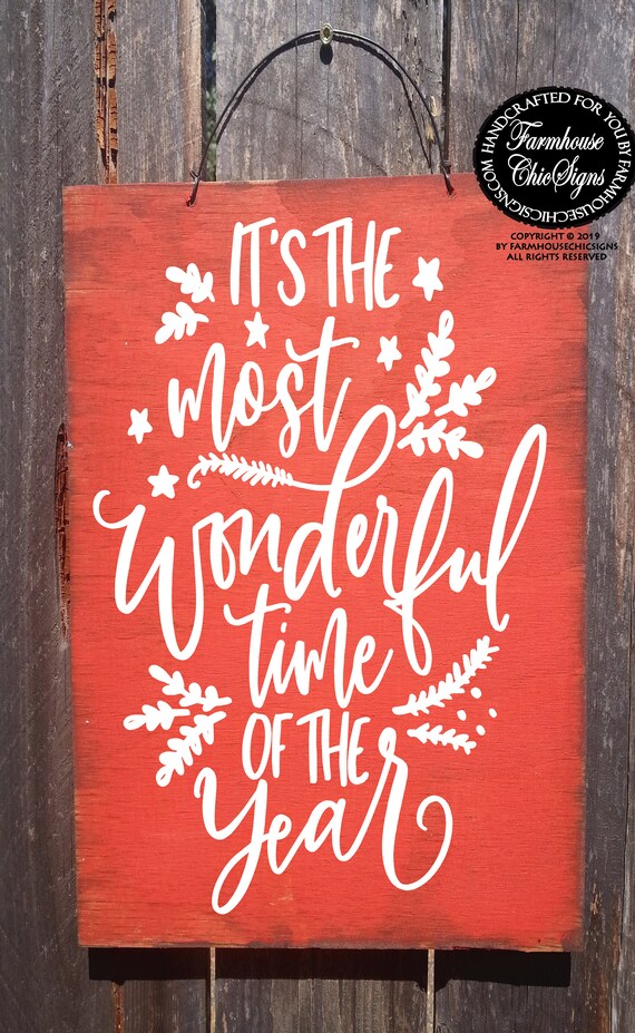 It's The Most Wonderful Time Of The Year Rustic Sign