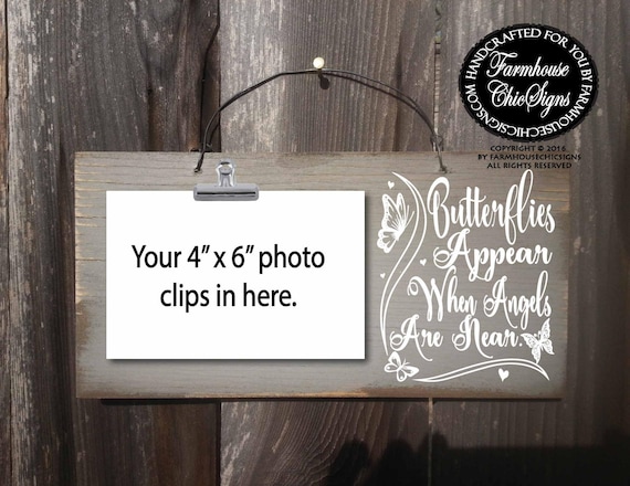 sympathy gift, in memory, memorial gift, memorial sign, condolence gift, condolence sign, butterflies appear when angels are near, 282