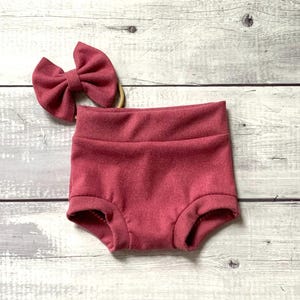 Berry Pink  Bummie and Bow Headband on nylon