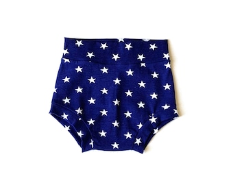 Blue and white Stars Jersey Knit bummies toddler diaper cover Baby Girl Bummies