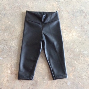 Metallic Black Faux Leather One-Leg Leggings Pants