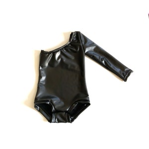 Vegan Leather Mesh Contour Bodysuit - Black