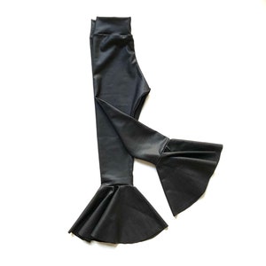 Black Faux leather bell bottoms