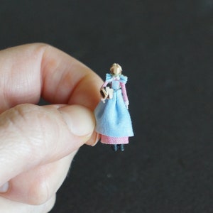 MADE TO ORDER: Handmade Miniature Pioneer Doll, Girl with books and Slate (Mary)