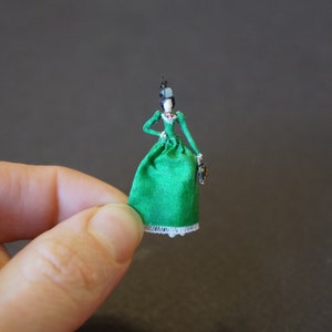 MADE TO ORDER: Handmade Miniature Doll (Harriet Oleson) Green or Plaid Dress