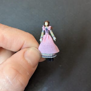 MADE TO ORDER: Handmade Miniature Doll, Late 19th Century Pioneer Girl, Pinafore, Late 1800&#39;s, Victorian