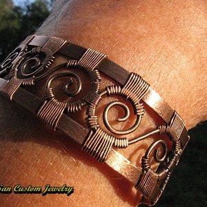 Copper Wire Woven Cuff Bracelet,Copper Bracelet,Gifts for Her,Wire Bracelet,Wire Jewelry
