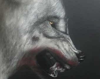 18”x24” wolf soft pastel drawing