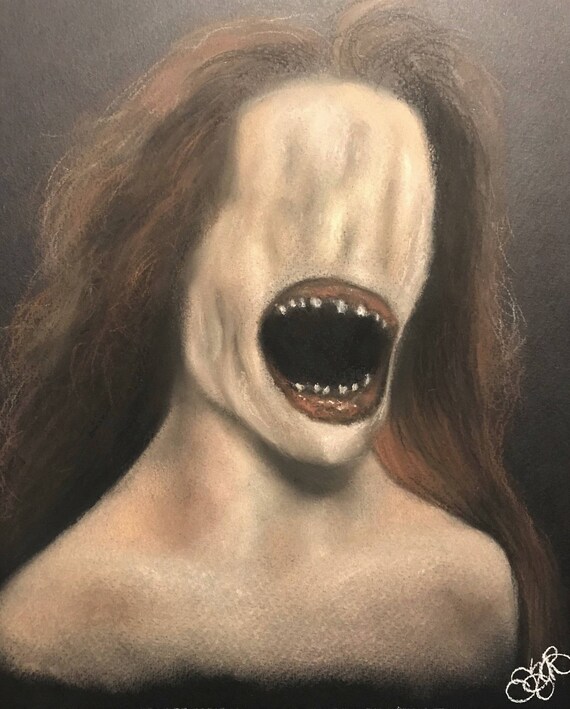 Dessin Pastel Doux 8 X 10 Femme Sans Visage