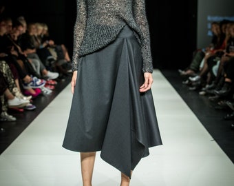 Dark gray asymmetrical skirt