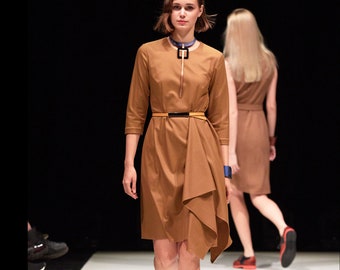 Light brown asymmetrical dress