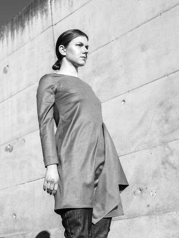 Dark Gray Asymmetrical Tunic-dress - Etsy UK
