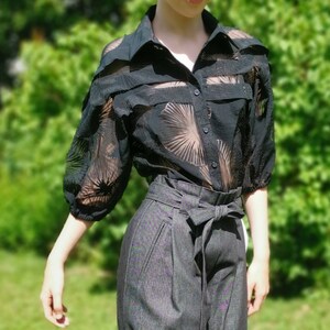 Blusa negra transparente Etsy M xico