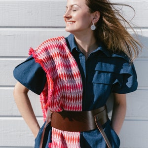 Dark blue denim shirtdress, half sleeves image 6