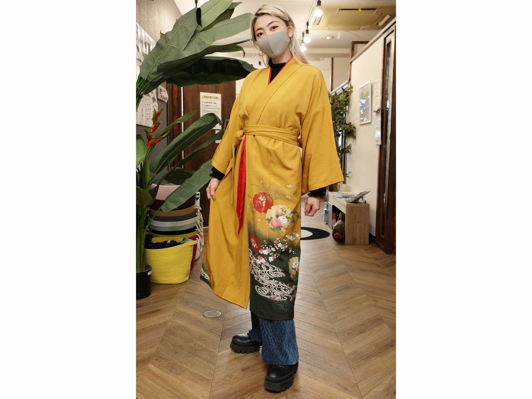 Brown Kimono Robe, Kimono Robes, Japanese Kimono Robe, Kimono Robe for