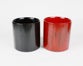Sake cups, Sake vessel, Sake cup set, Guinomi, Japanese sake, Japanese lacquerware, Ochoko, Japanese sake cups, Hand made, Black & Red, 78mm