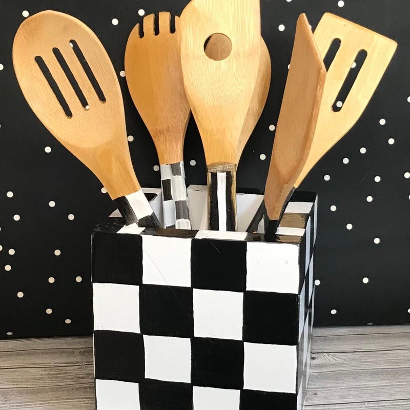 Red Utensil Holder - Etsy