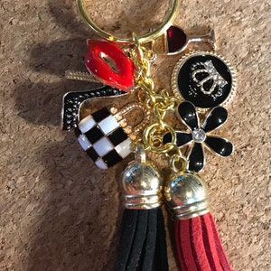 Red Black & White Keychain