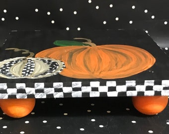 Pumpkin Table 9 1/2" wide by 2" tall handcrafted wood
