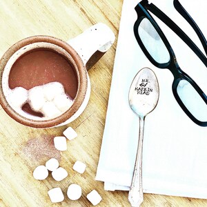 Mr. Napkin Head, The Holiday, Christmas Spoon, Stamped Spoon, Hostess Gift, Movie Gift, Christmas Movie, Jude Law, Cameron Diaz