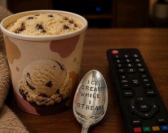ice cream, netflix, binge watching, streaming, tv, ice cream spoon, ice cream lovers, gift for him, birthday gift,