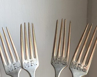 Mrs. and Mrs., Mr. and Mrs., Lesbian Wedding, Gay Wedding, Wedding Utensils, Wedding Accessories, Mr. and Mr. Forks, Mrs. and Mrs. Forks