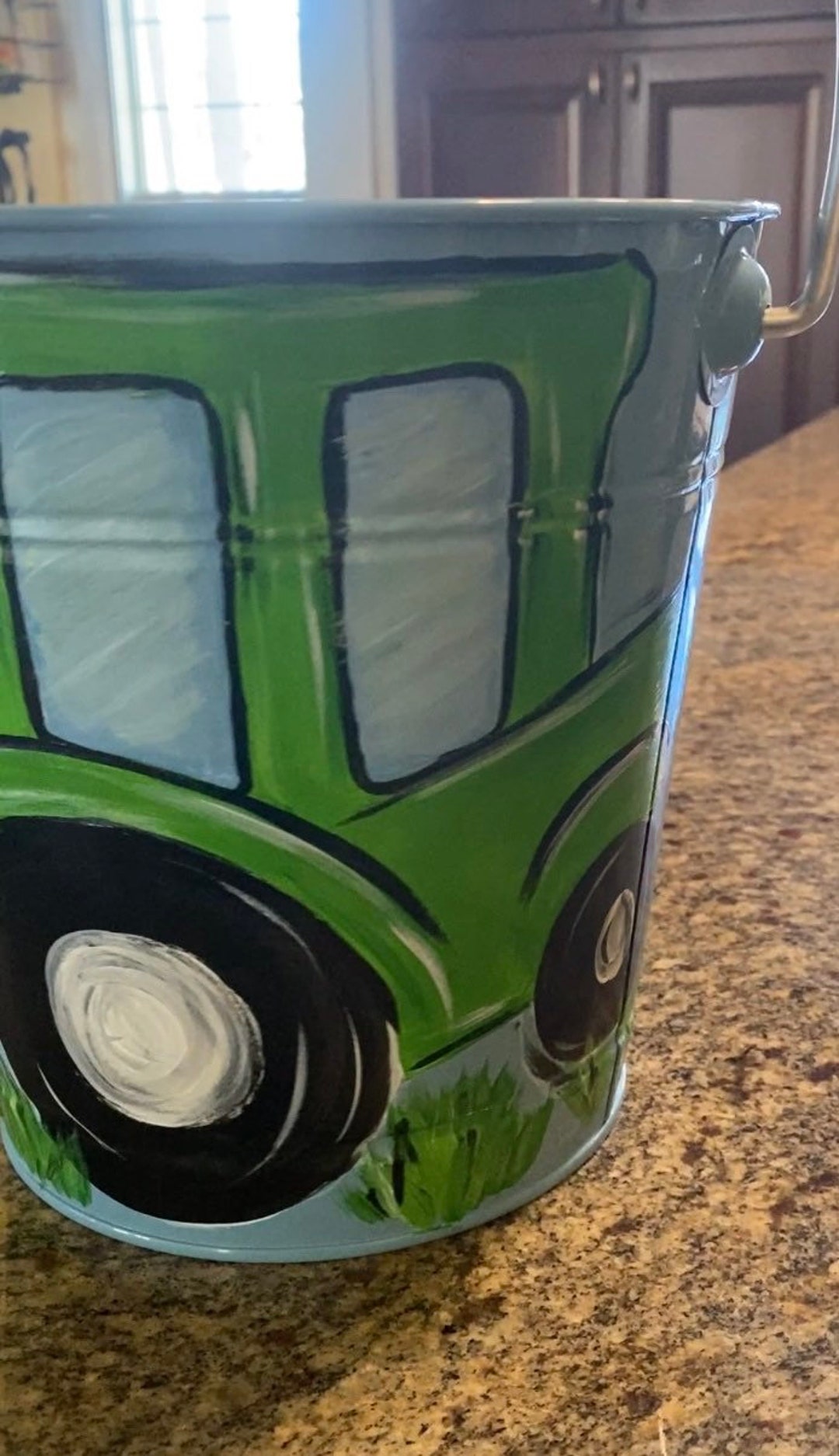 Easter Bucket, Boy Easter Bucket, Tractor Easter Basket, Metal Easter Bucket, Easter Baskets