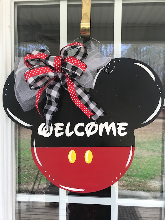 レア　希少　新品　Disney　ミニー ウェルカムサイン 円形看板WELCOME Disney Welcome Sign, Mickey, Minnie, Mickey Door Hanger, Disney
