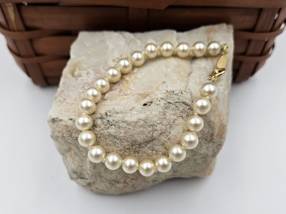 Vintage Napier Faux Pearl Bracelet - image 1