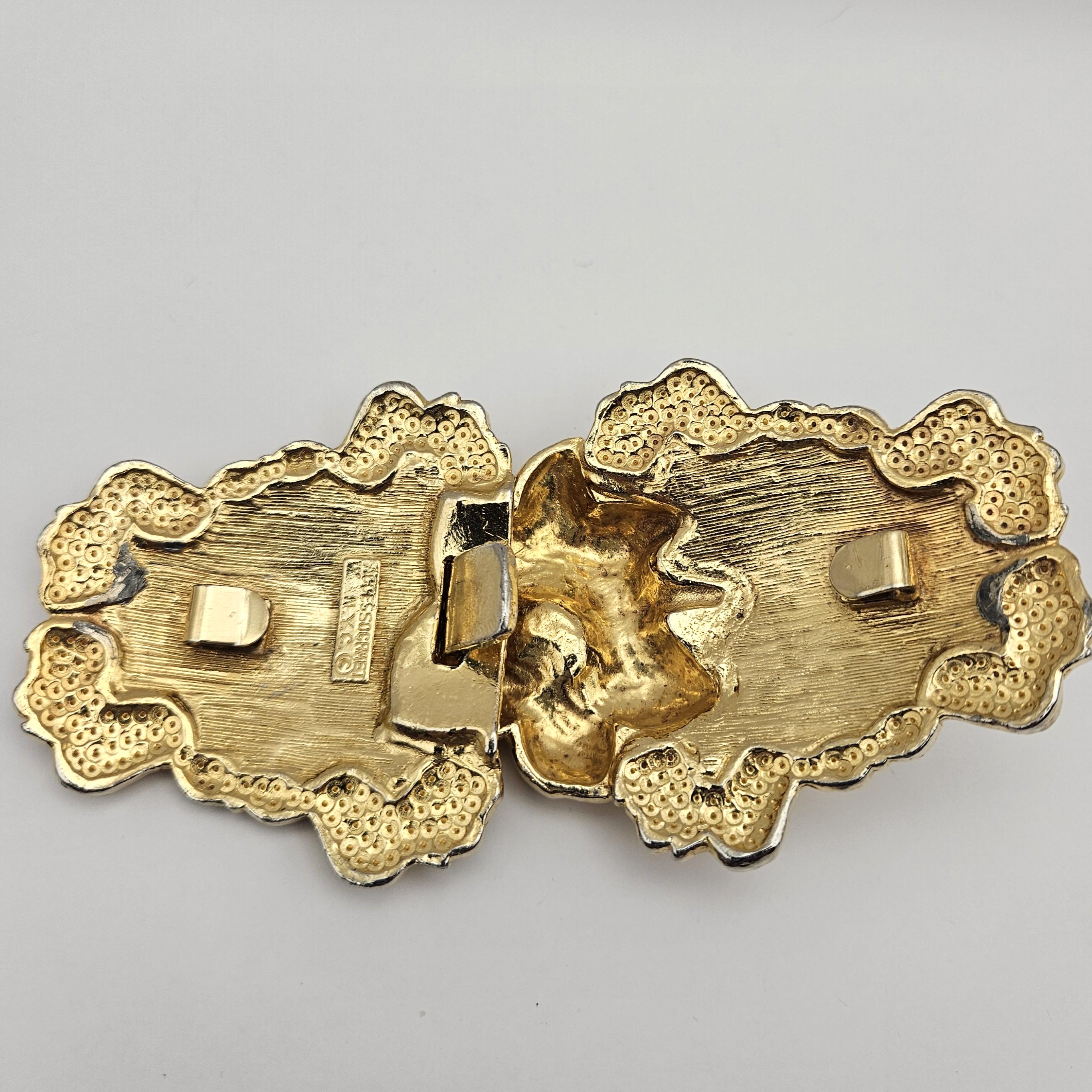 Accessocraft NYC Texture Floral Vase Print Statement Belt Buckle Gold Tone Accessocraft Belt - Etsy main image 3