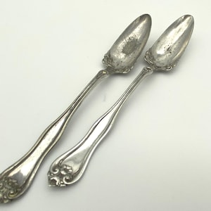 Pair of 1881 Rogers Pattern Leyland Fruit/Orange Spoon -Silverplate - USA Marked "1881 Rogers" circa 1910s