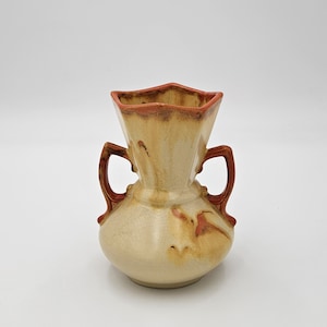 Belgium Drip Glaze Vase Creamy Yellow and Orange