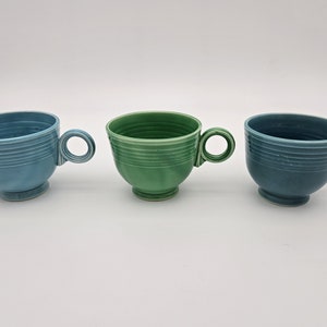 Vintage Fiesta Ware Teacup Coffee cup with ring handle Homer Laughlin Choice of Turquoise or Light Green