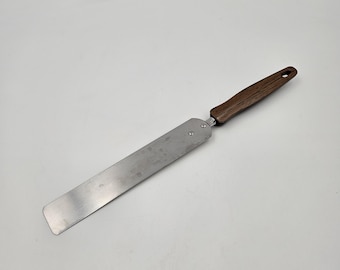 Espátula de confeiteiro Ekco vintage dos anos 70: aço inoxidável com cabo de madeira sintética