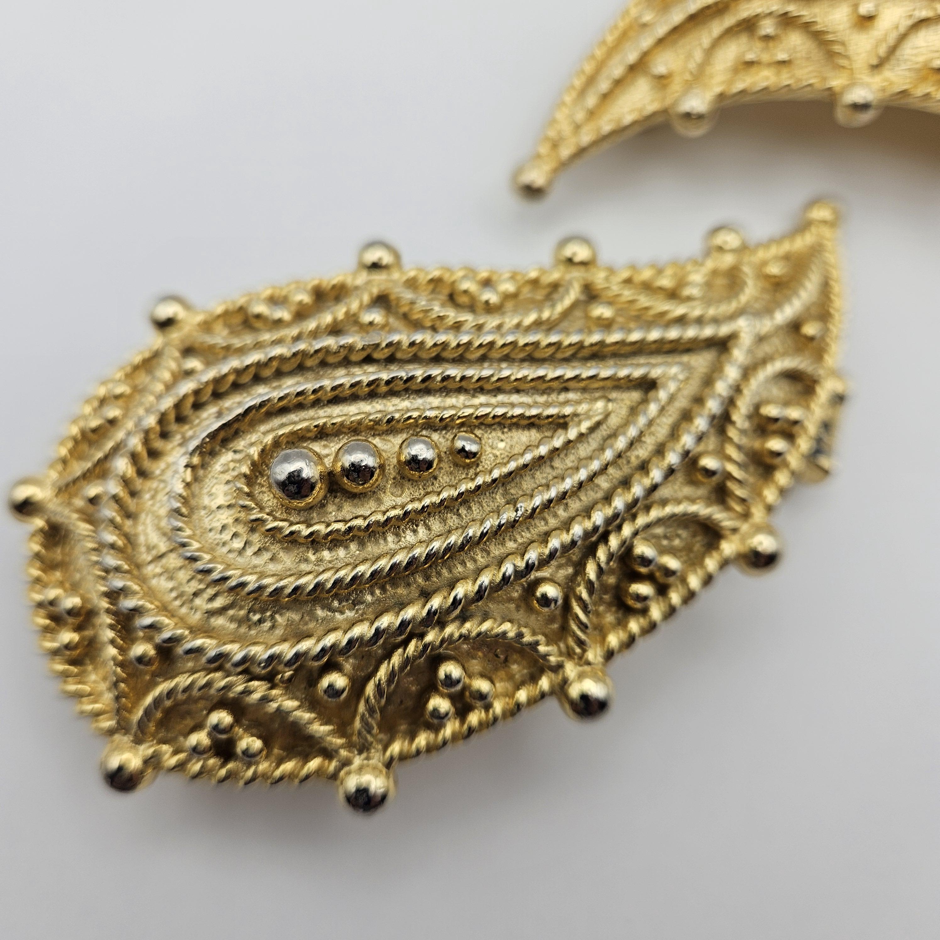 Mimi D N Gold Tone Paisley Belt Buckle - 1984 Hallmarked  display picture 2