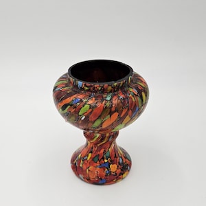 Kralik Glass Vase Dark Purple shot with Red