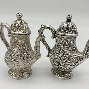Salt and Pepper Shakers Silverplate Coffee Pot Pair Weidlich Bros.