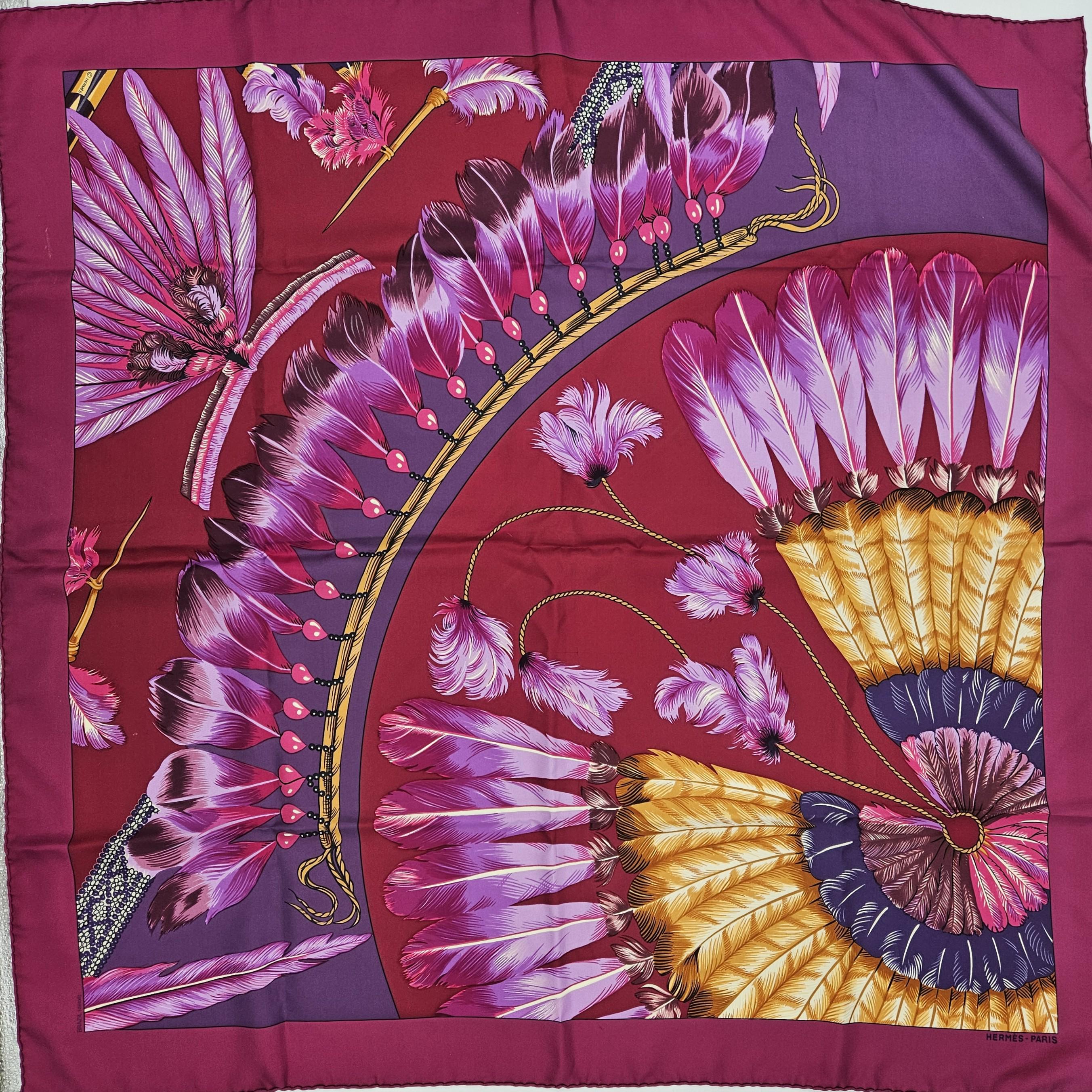 エルメス　スカーフ　BRAZIL エルメス カレ90 BRAZIL ブラジル スカーフ シルク オレンジ A3467532