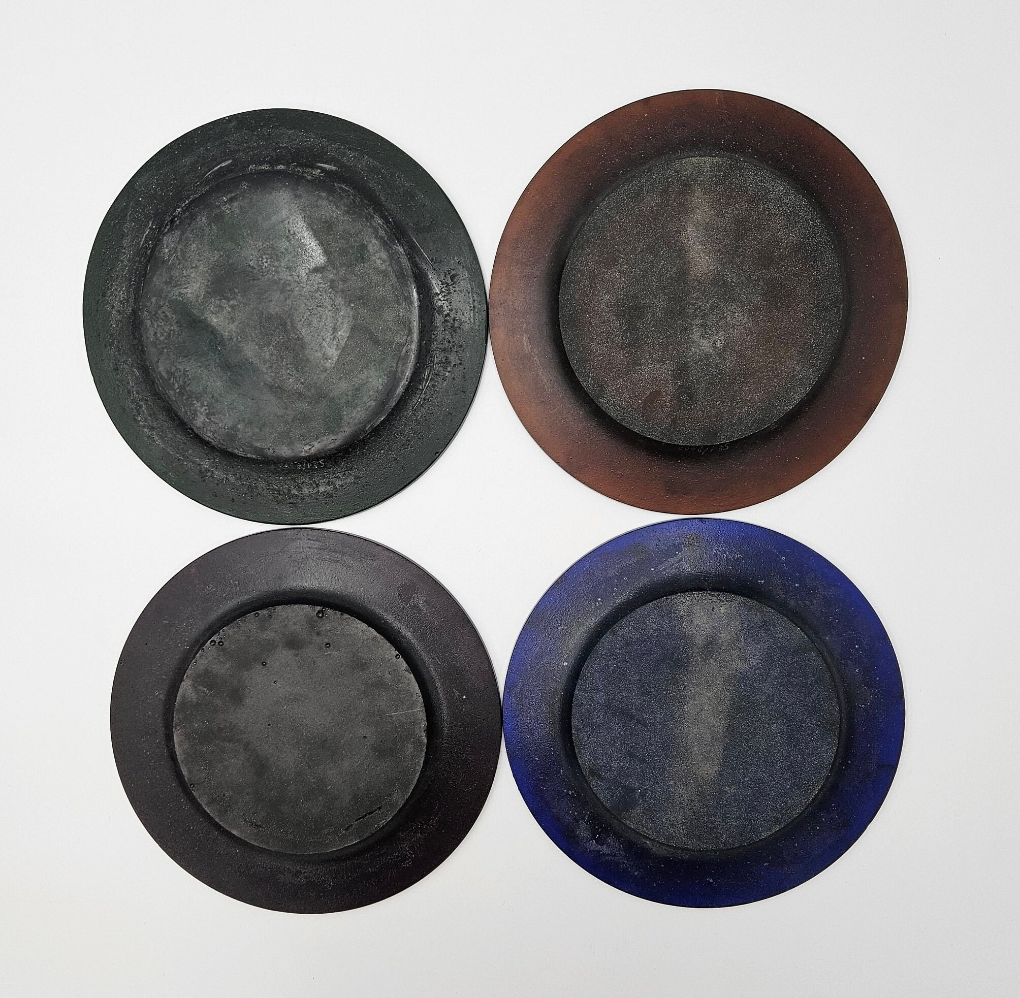 Daum Pate De Verre Four Seasons Plates by Raymond Corbin