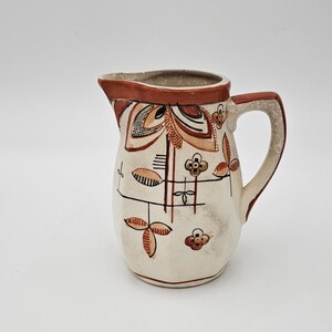 Small Orange and White Pitcher Made in Japan