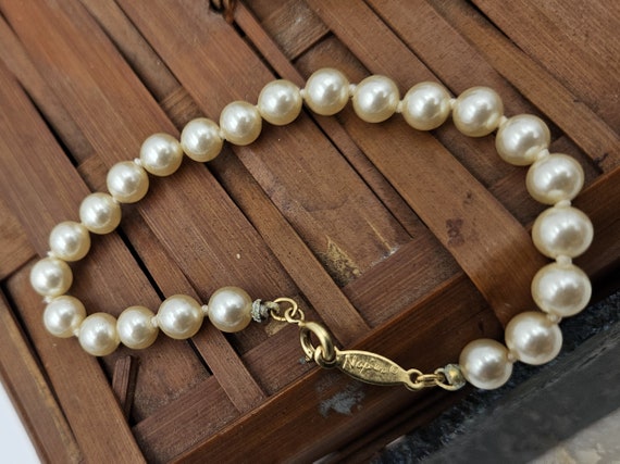 Vintage Napier Faux Pearl Bracelet - image 4