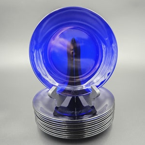 Cobalt Glass Salad or Dessert Plates - Made in France - 11 Available - Priced per plate