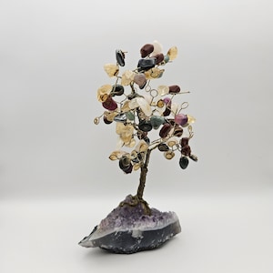 Gemstone Bonsai Tree Rooted in Amethyst
