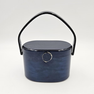 Wilardy Marbleized Blue Lucite Oval Purse - 1950&#39;s